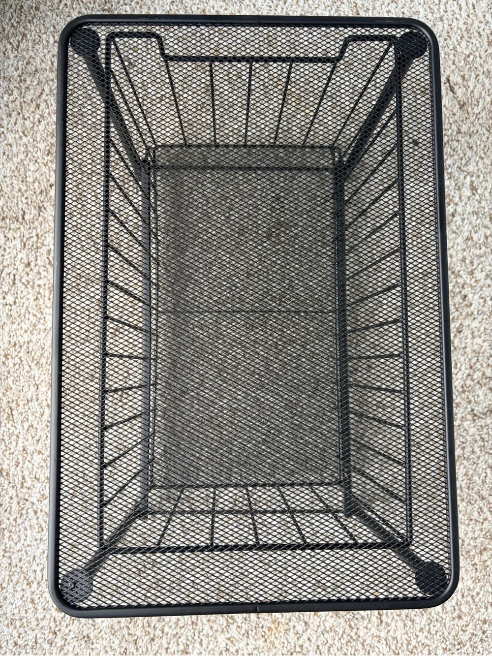 Black Metal Mesh Rectangular Storage Basket with Drawer